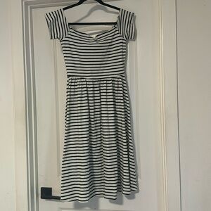 Who what wear striped Bardot dress